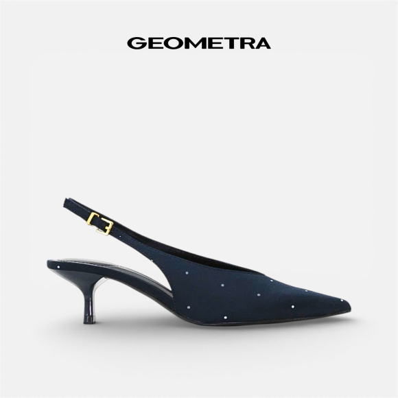 Giày cao gót Slingback bít mũi hở gót Dark Sapphire WSB0625 - GEOMETRA