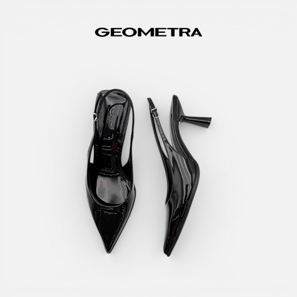 Giày Slingback hở gót da Noir Sapphire - WSB0425