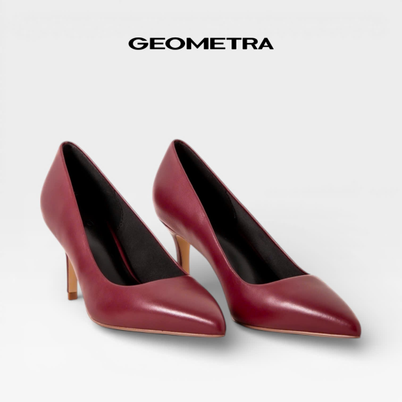 Giày Bít Cao Gót Mũi Nhọn Wine Petal