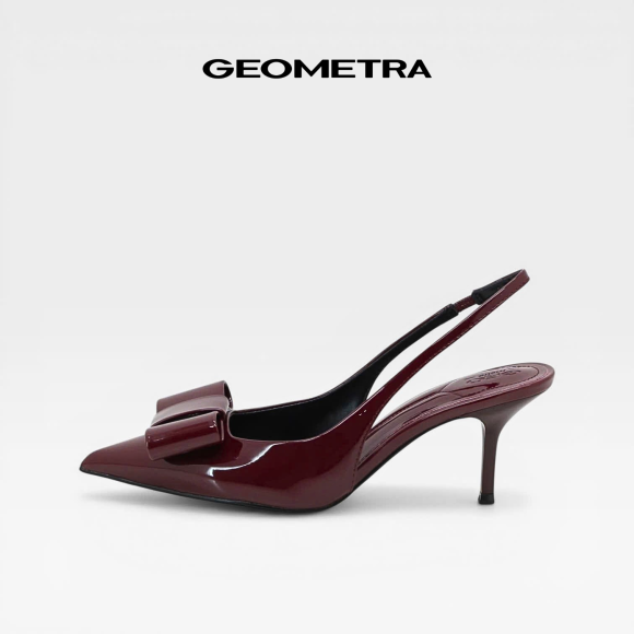 Giày Slingback Nơ Burgundy Muse - 14WSB0825