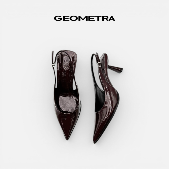 Giày Slingback hở gót da Noir Sapphire - WSB0425
